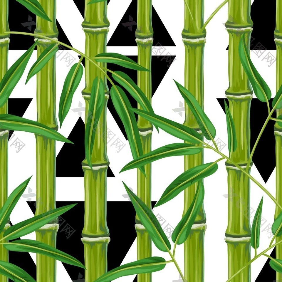 翠绿竹子植物背景