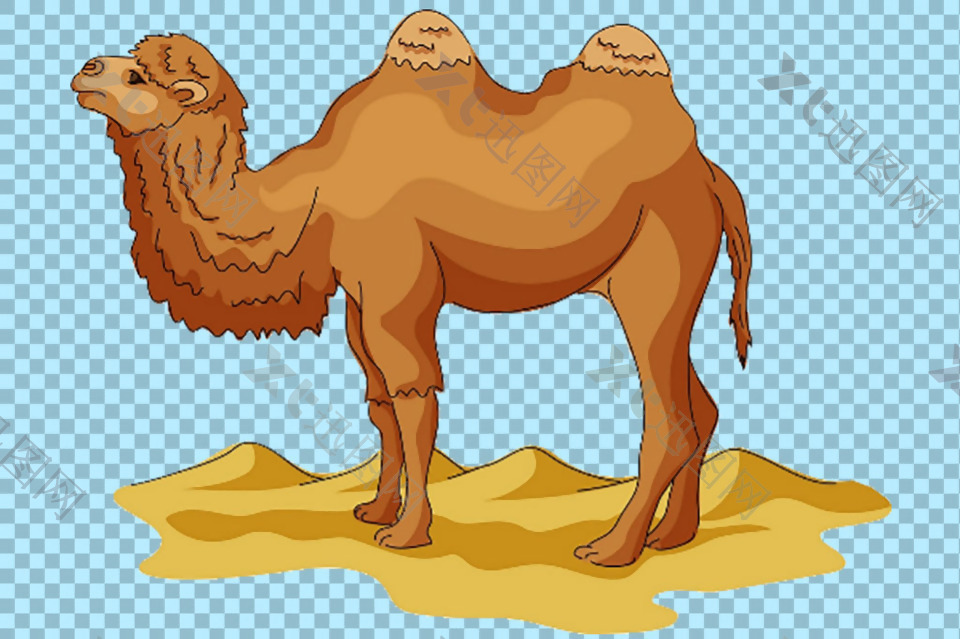 手绘沙漠骆驼图片免抠png透明图层素材