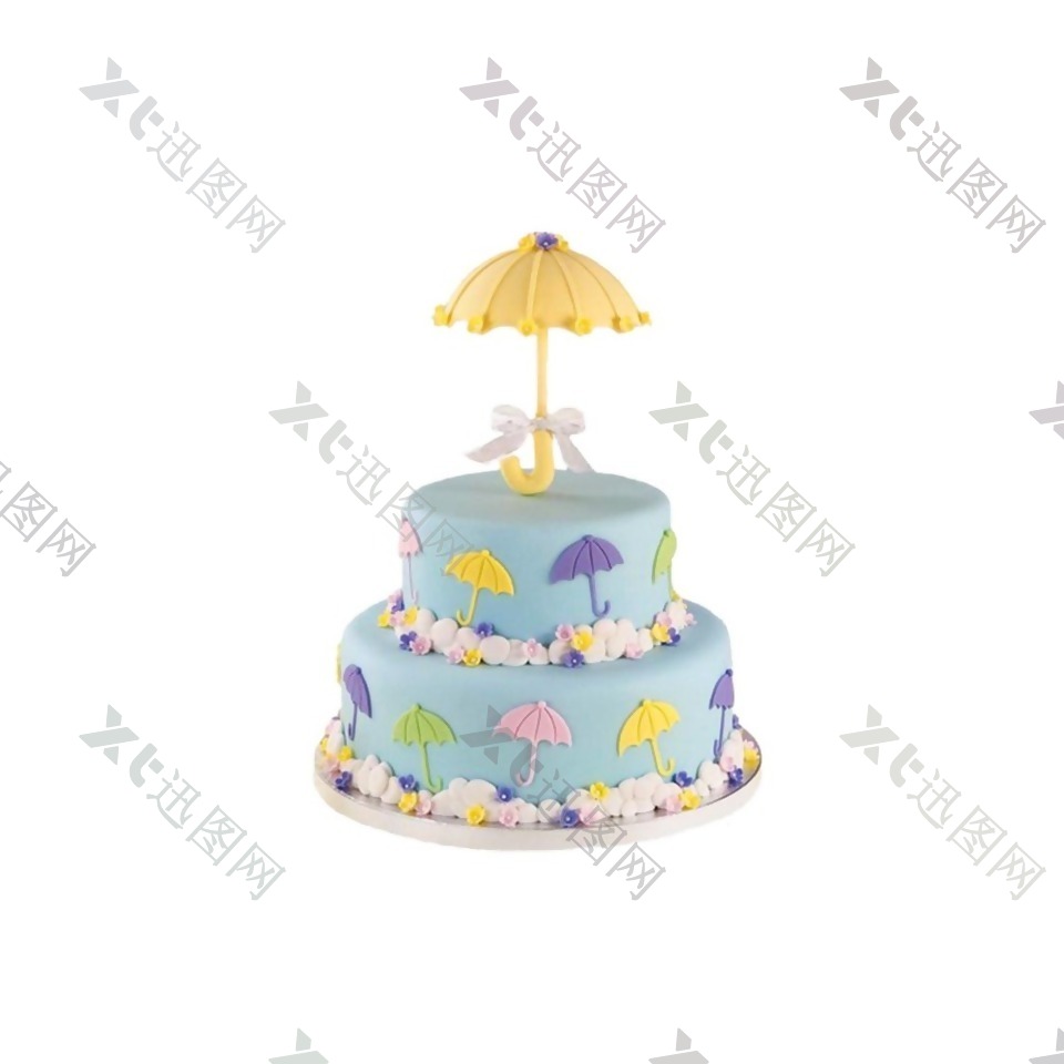 可爱雨伞蛋糕元素