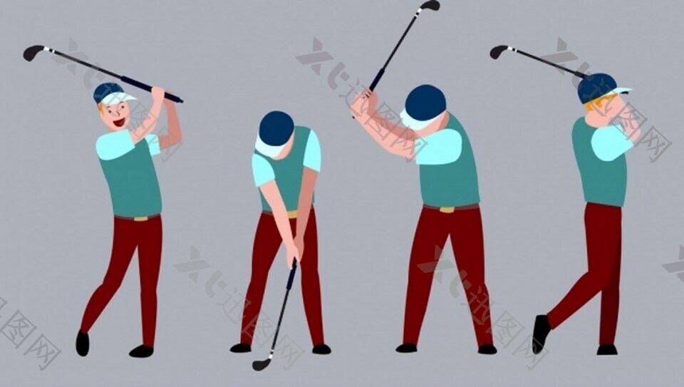 高尔夫打球姿势元素