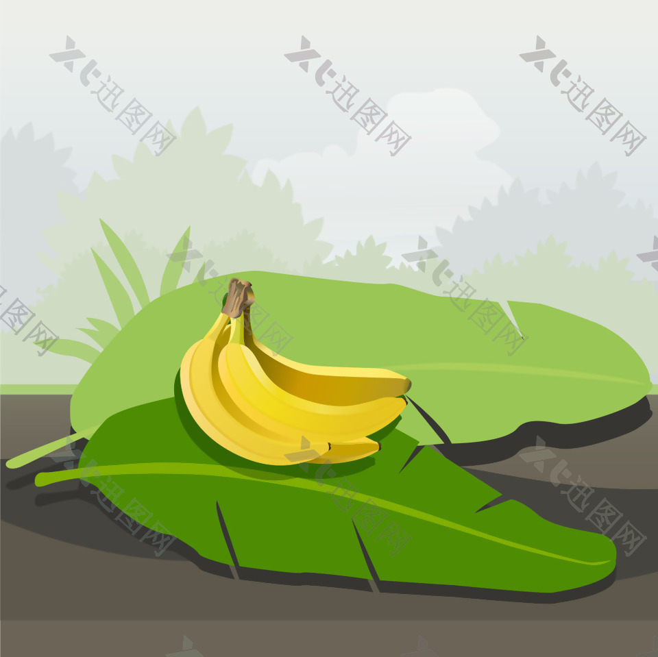 卡通香蕉背景图案