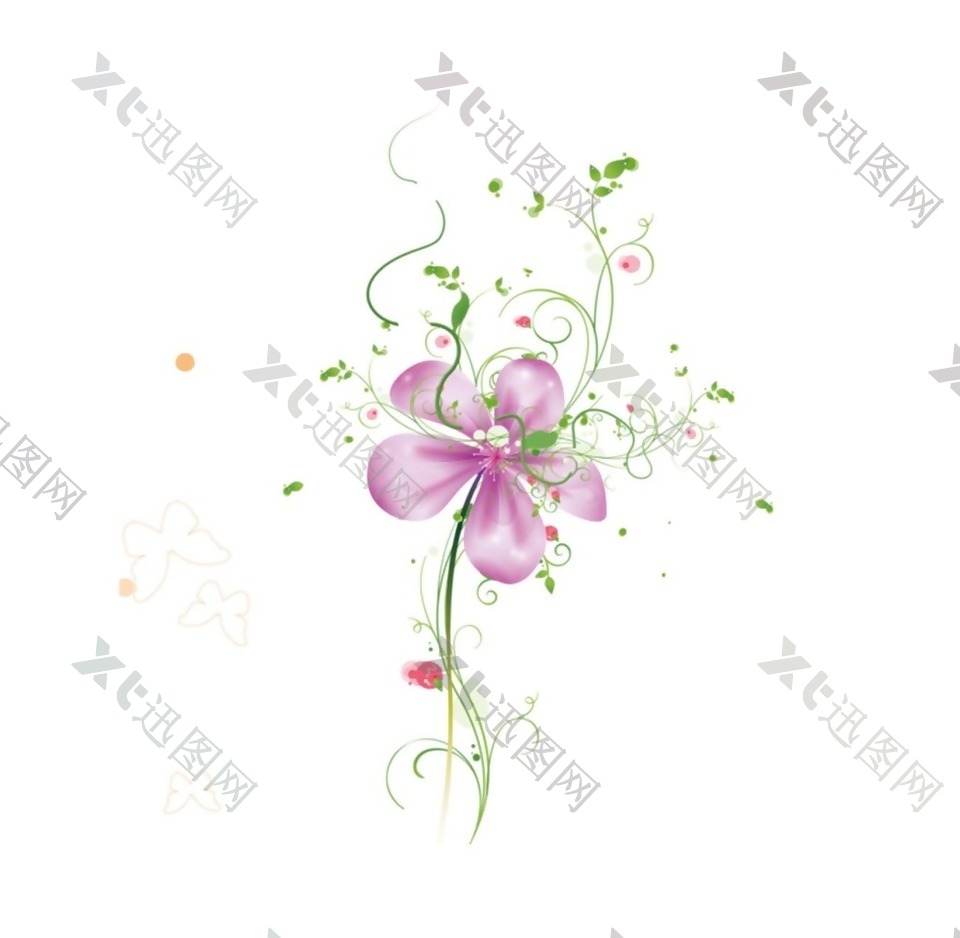 紫色花朵png免扣元素