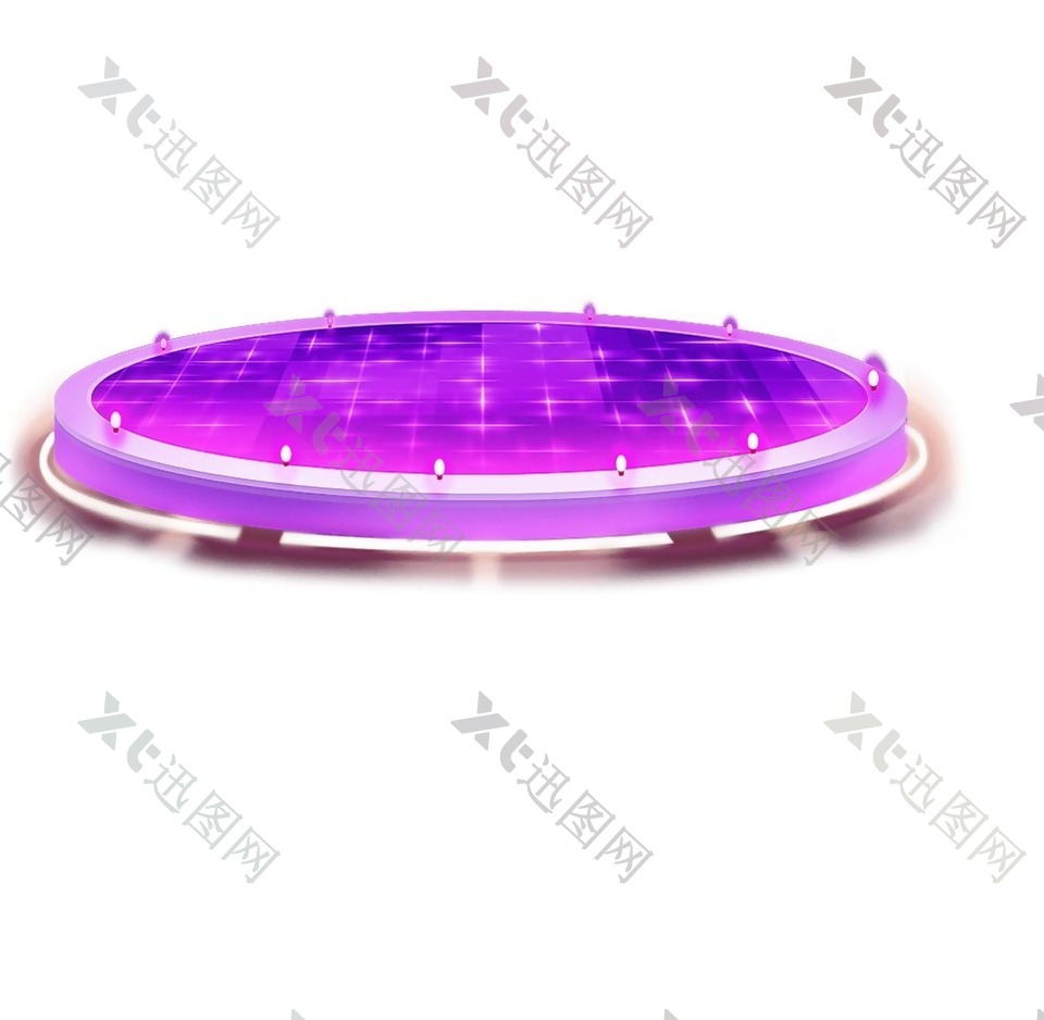 紫色舞台png元素