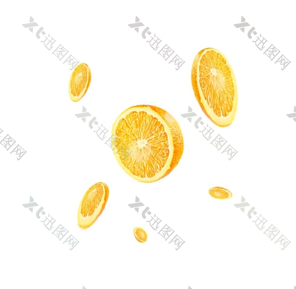 切开的橙子png透明免扣元素