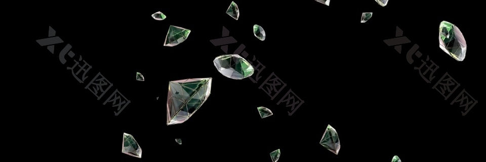 掉落的水晶钻石素材