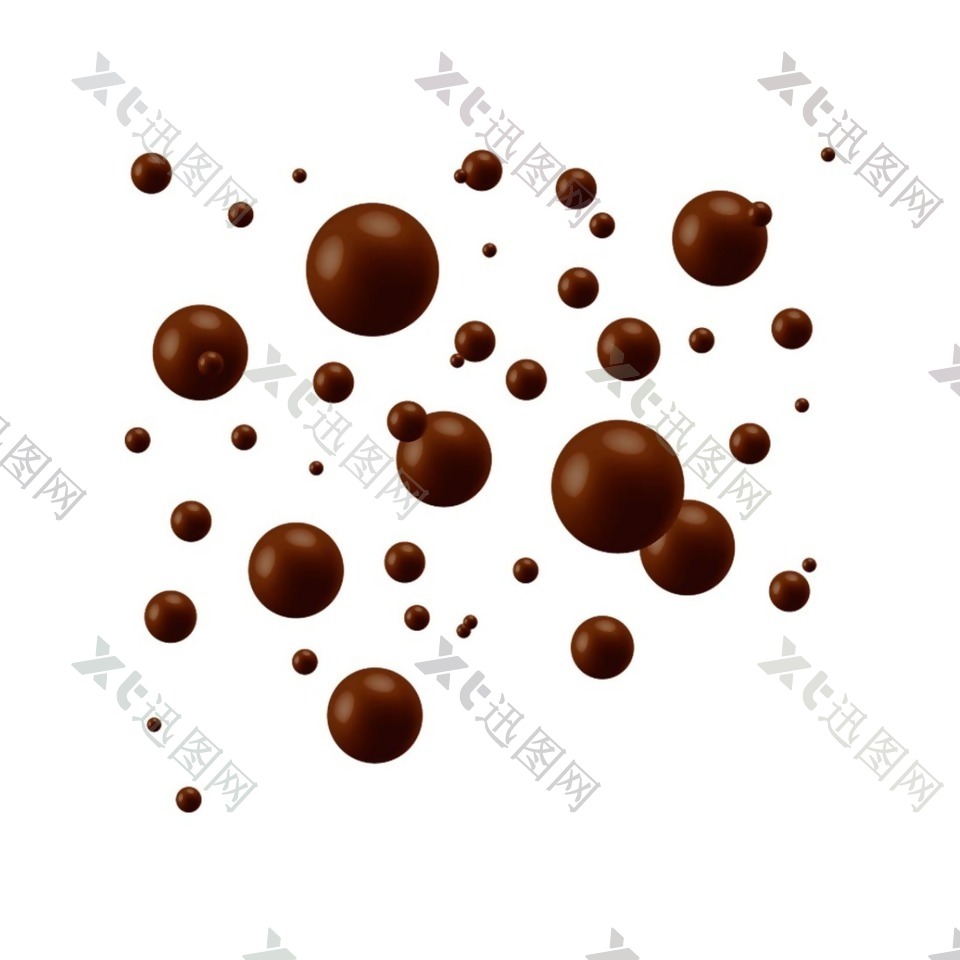 手绘褐色巧克力元素
