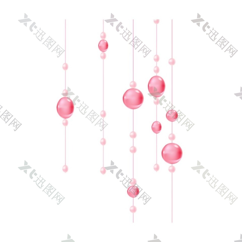 粉色珍珠吊链元素