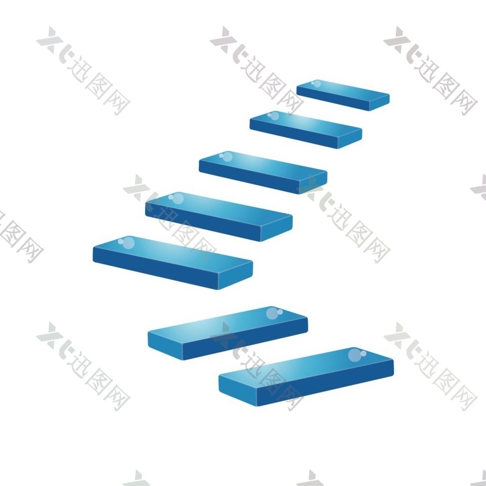 蓝色飘浮阶梯元素