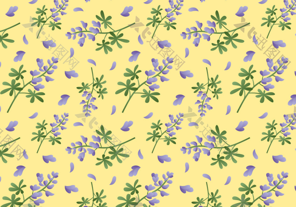 清新唯美紫色花卉背景素材