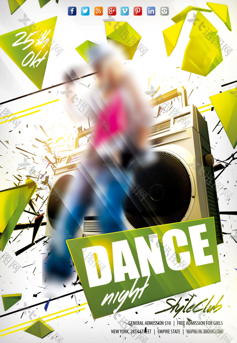 欧美创意炫酷舞蹈派对聚会海报