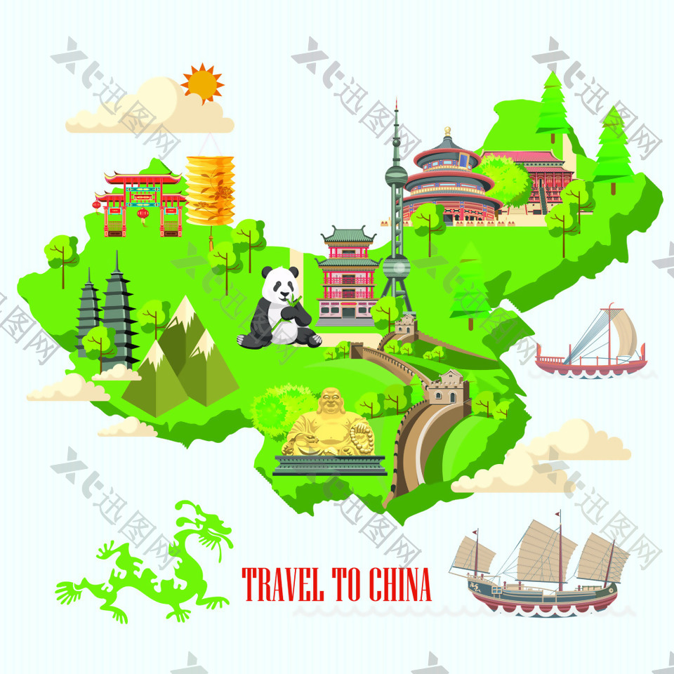 中国旅游矢量设计素材