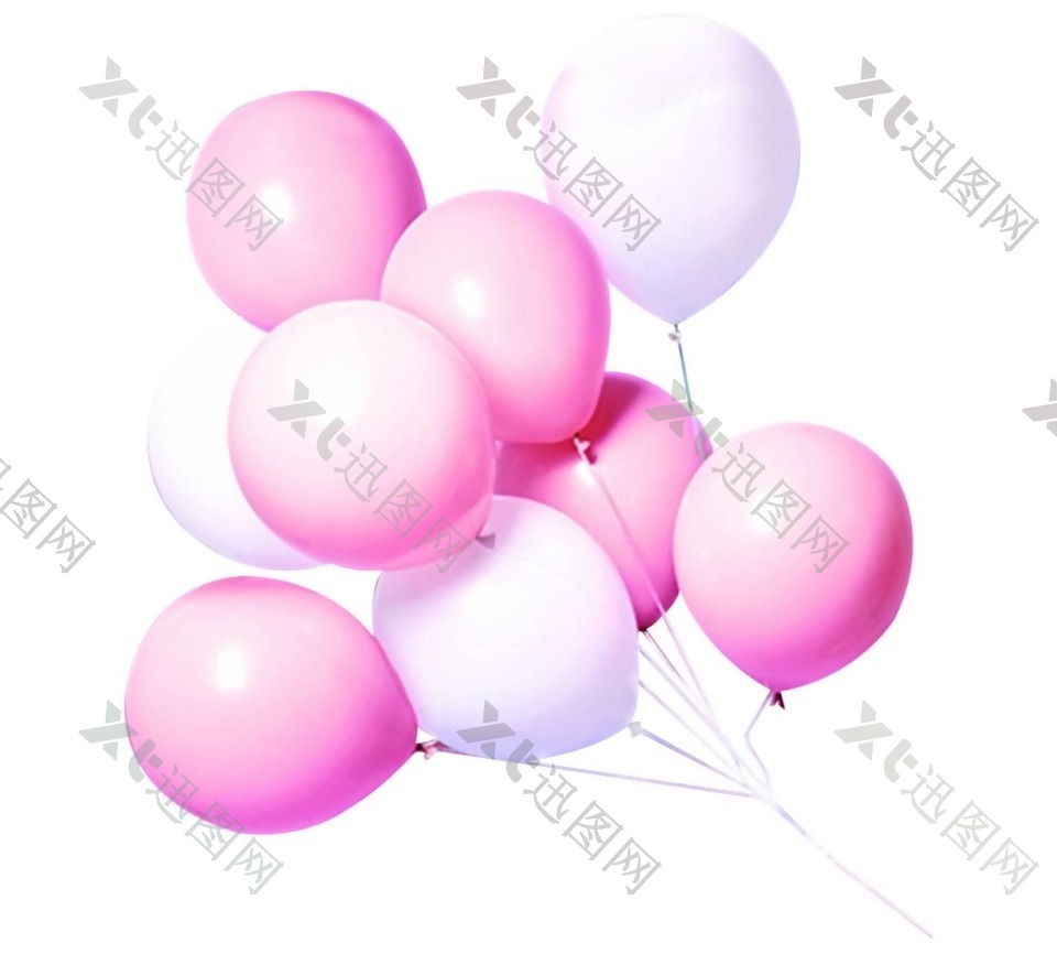 浪漫粉色气球元素