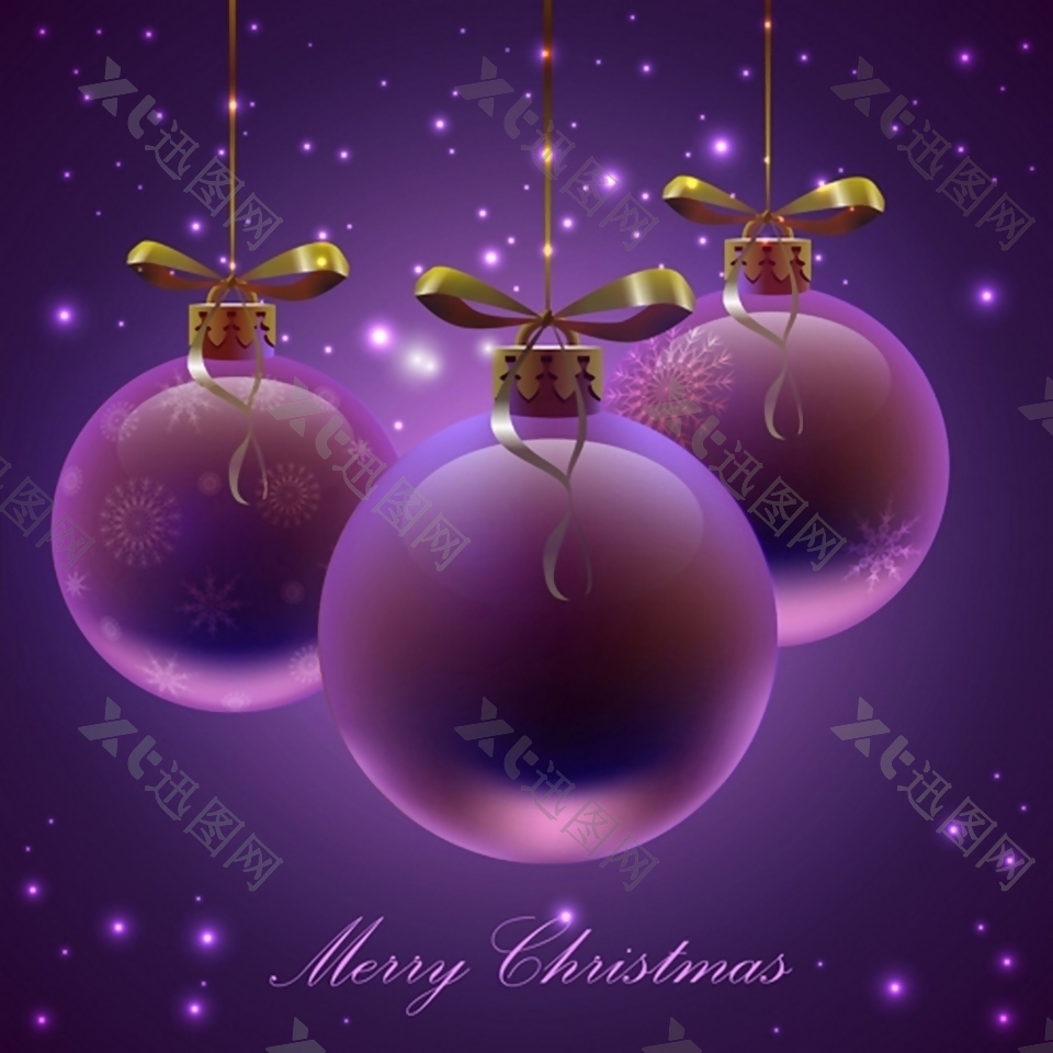 紫色圣诞背景素材