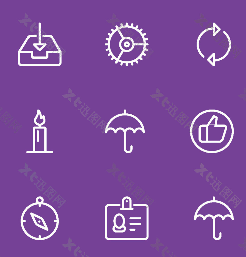 雨伞紫色常见图标