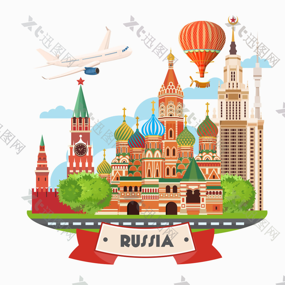 创意俄罗斯建筑插画