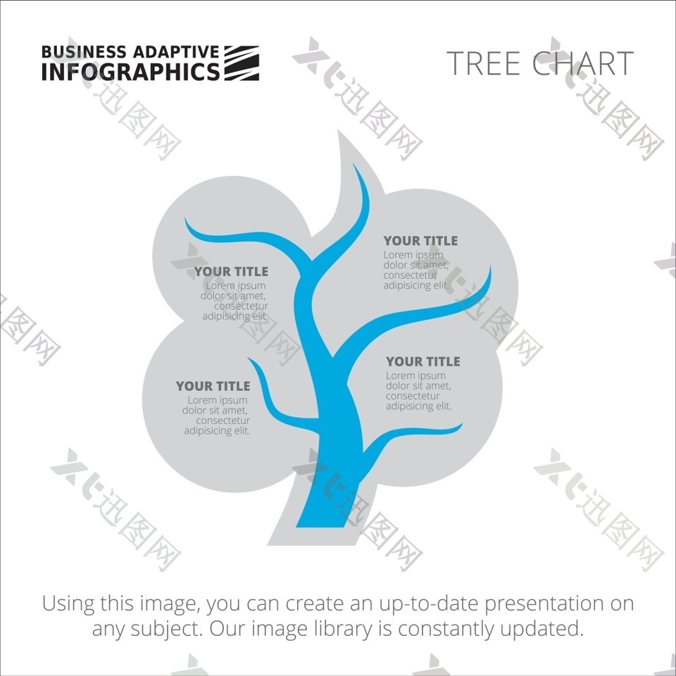 树杈风格PPT数据可视化年终总结美化素材