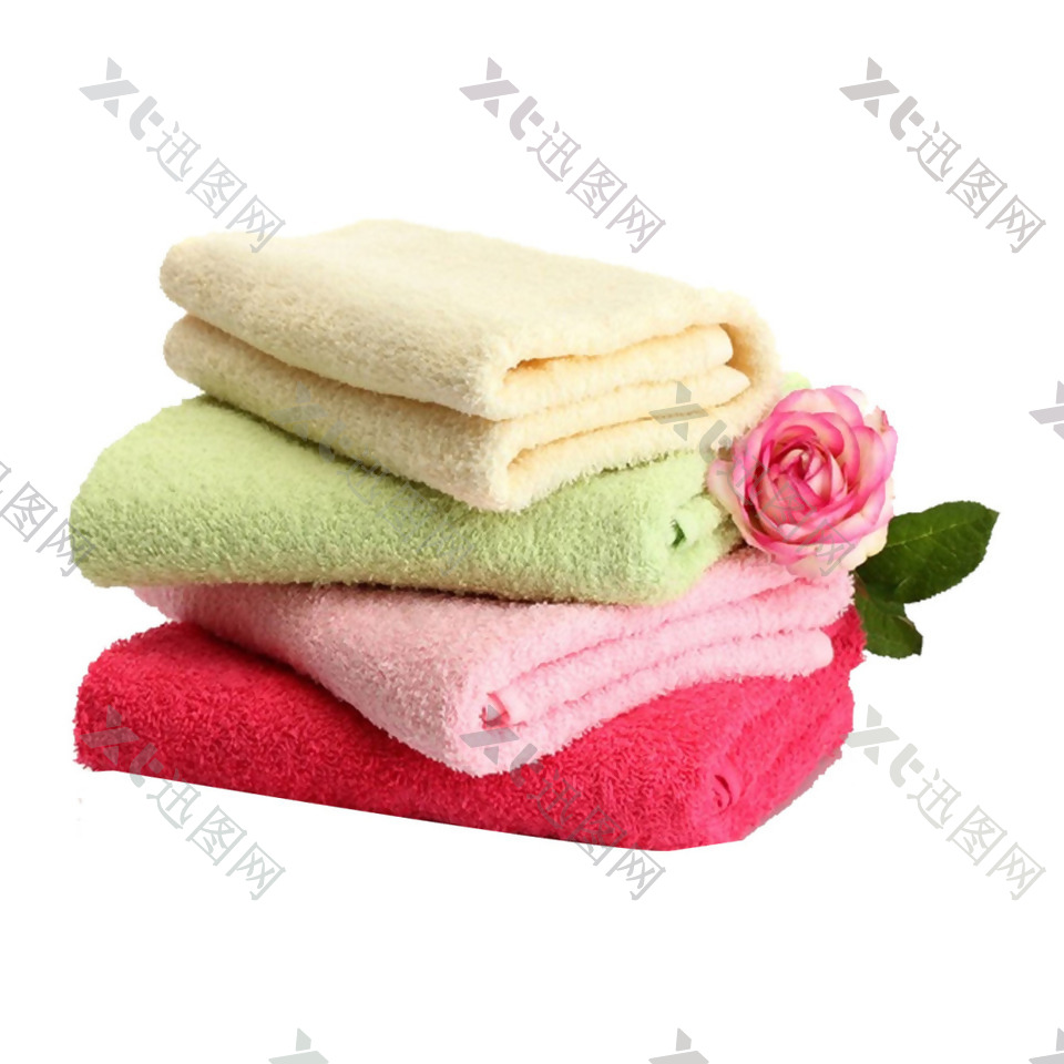 彩色毛巾花朵元素