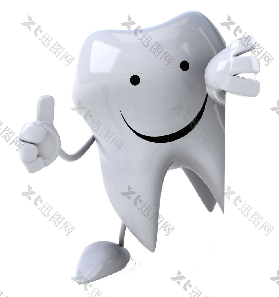 3D立体白色牙齿元素
