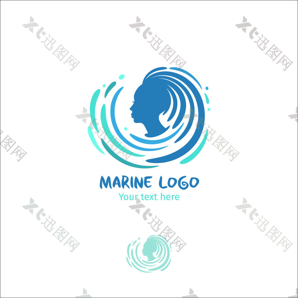蓝色头像logo