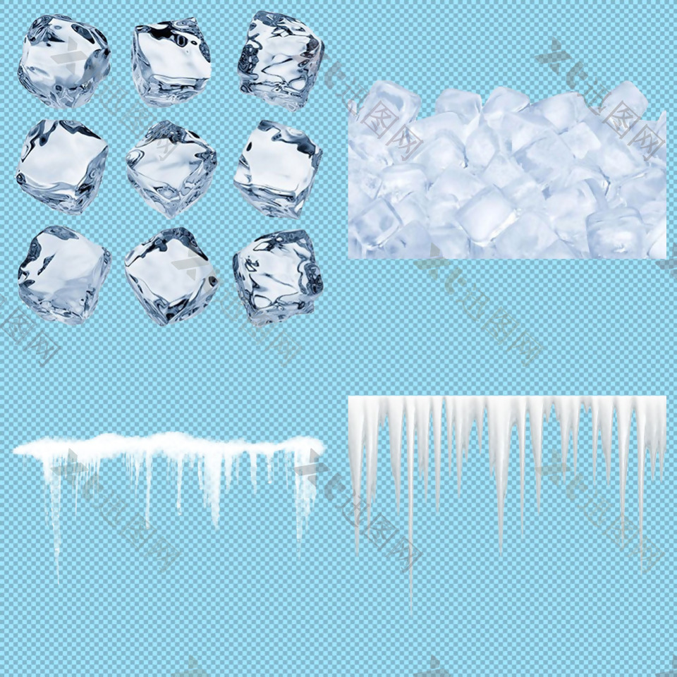 冰块冰柱抠png透明图层素材