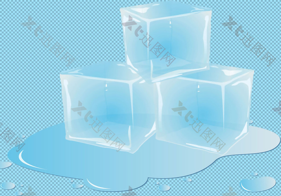 方形冰块免抠png透明图层素材