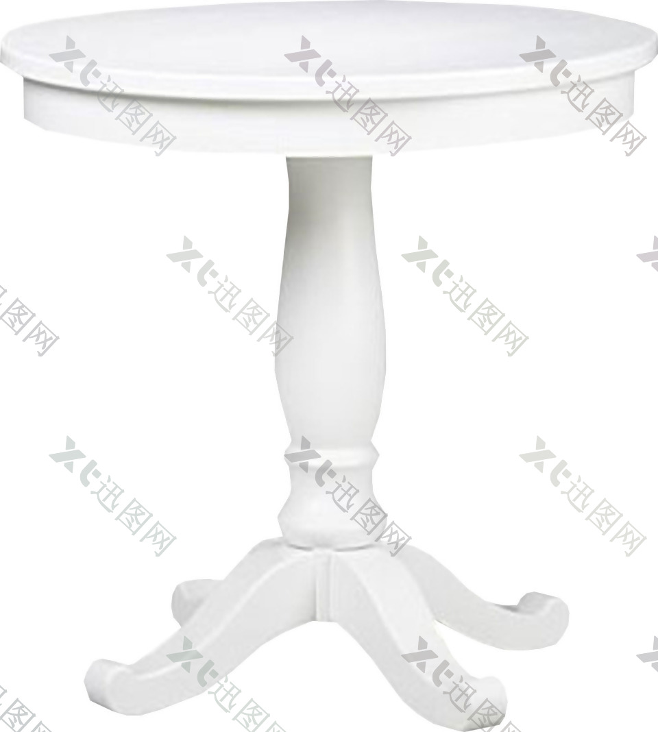 白色圆形餐桌元素
