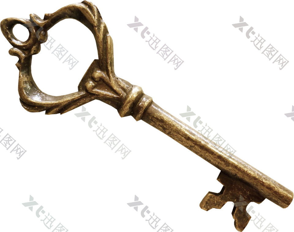 复古铜制钥匙元素
