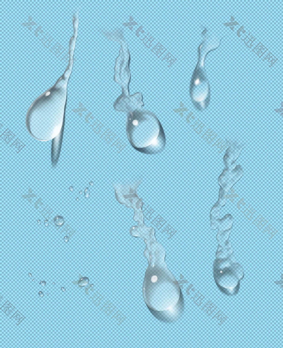透明的水滴免抠png透明图层素材