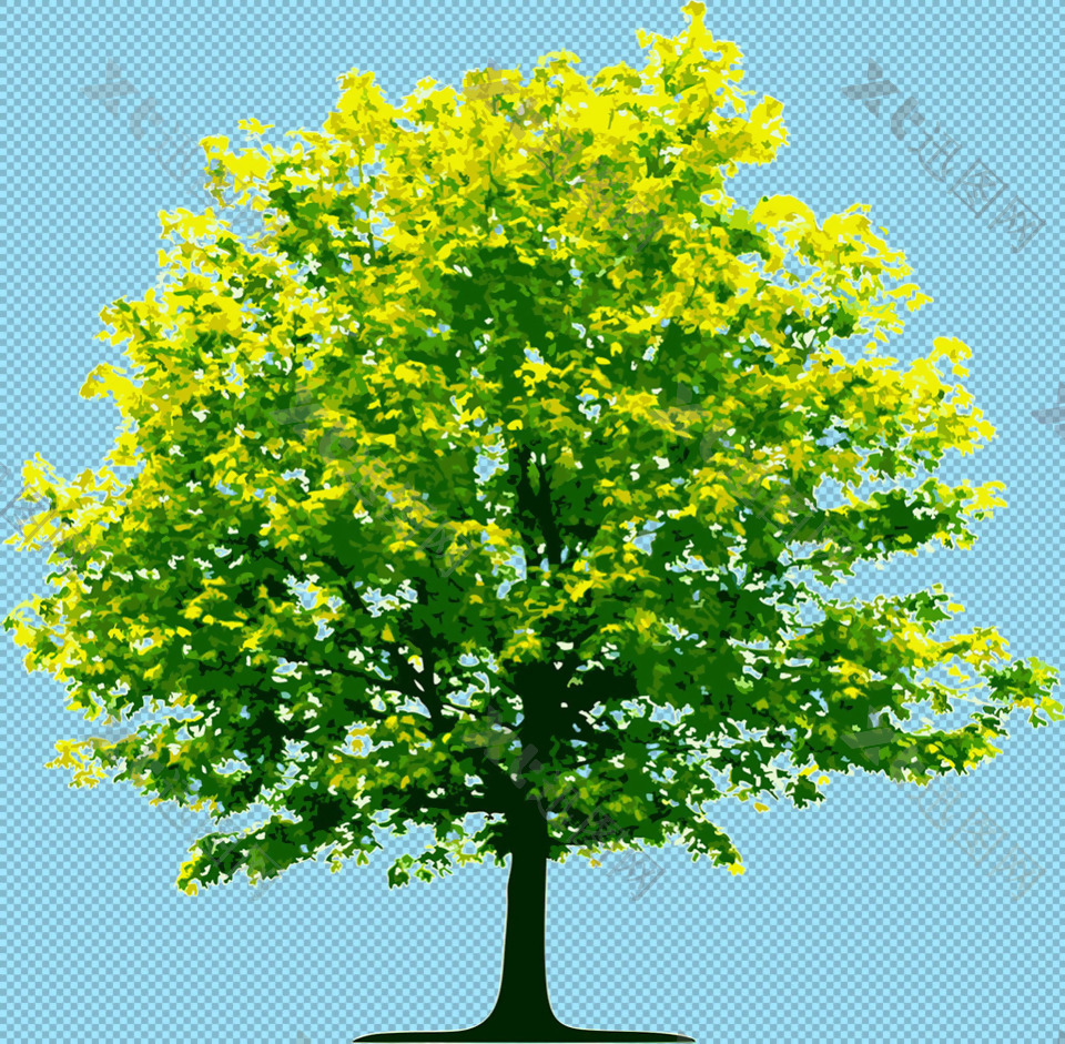 春天绿色大树免抠png透明图层素材
