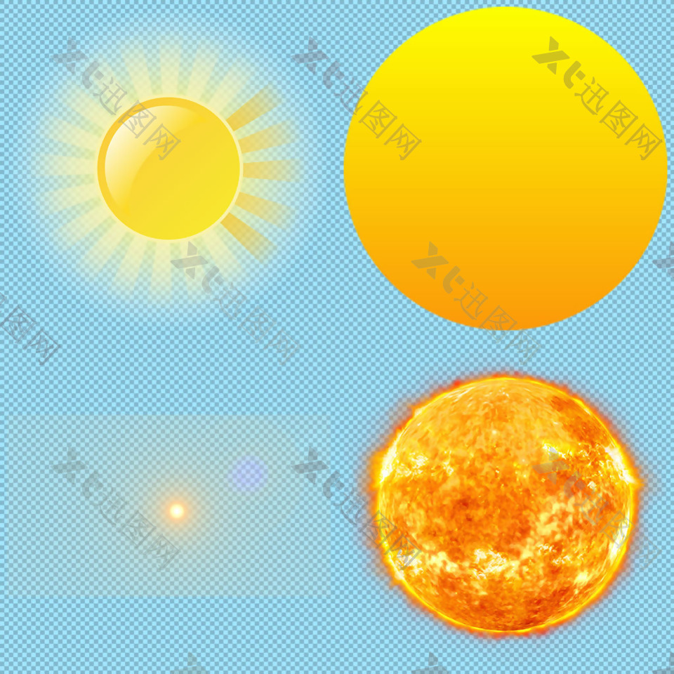 黄色太阳免抠png透明图层素材