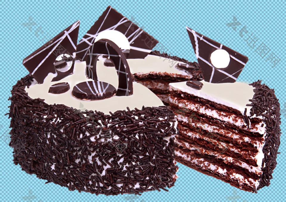 美味巧克力蛋糕免抠png透明图层素材