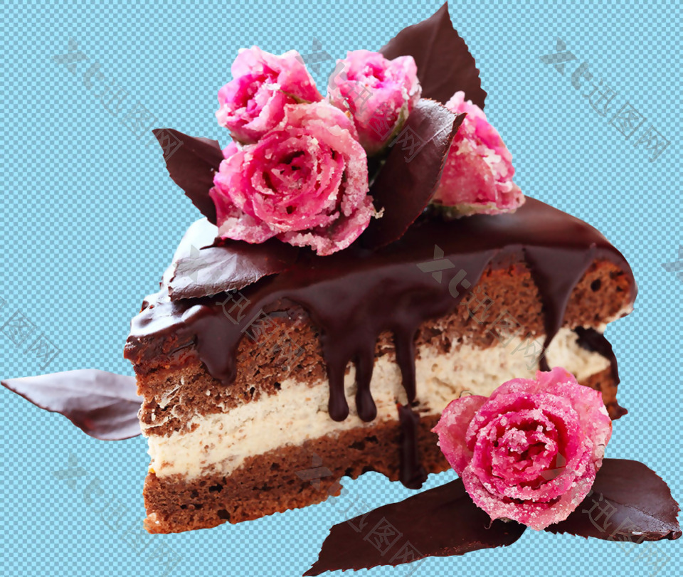 漂亮巧克力蛋糕免抠png透明图层素材