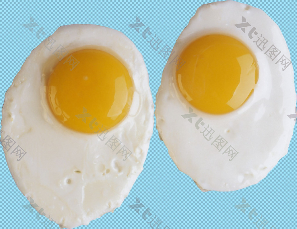 两个煎鸡蛋免抠png透明图层素材