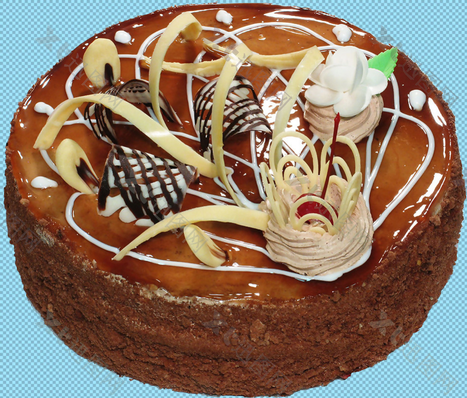 圆形巧克力蛋糕免抠png透明图层素材