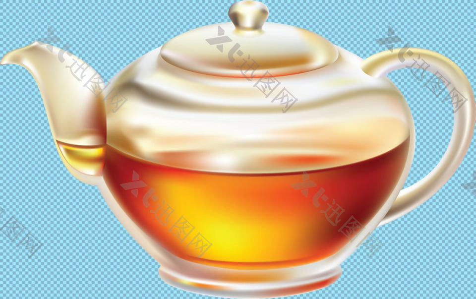 玻璃茶水壶免抠png透明图层素材