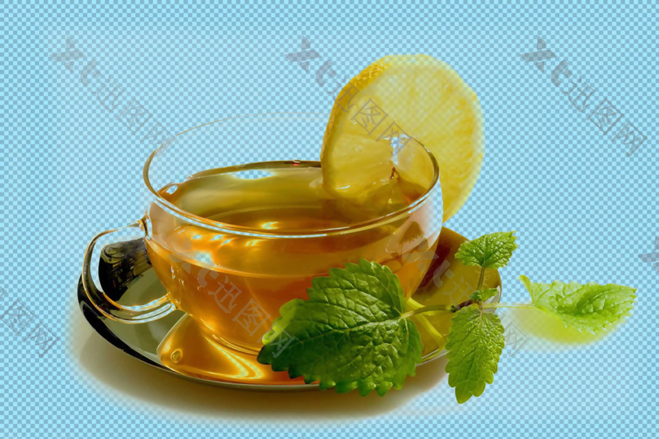 柠檬茶水茶杯免抠png透明图层素材