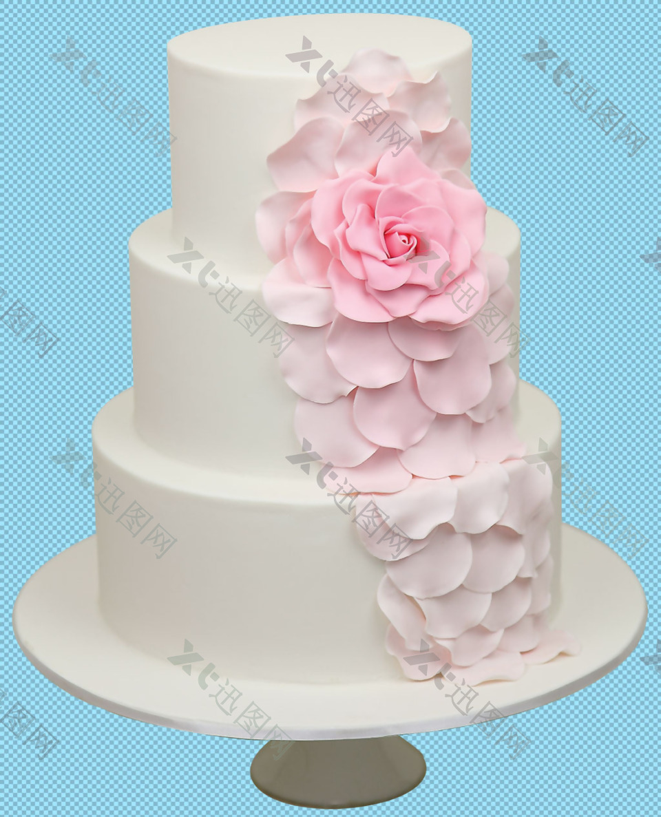 花朵白色婚礼蛋糕免抠png透明图层素材
