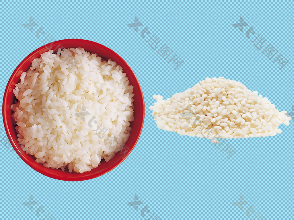 白色稻米饭免抠png透明图层素材
