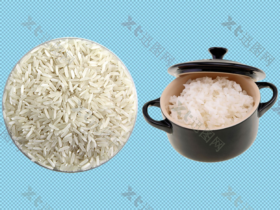 精致美味稻米饭免抠png透明图层素材