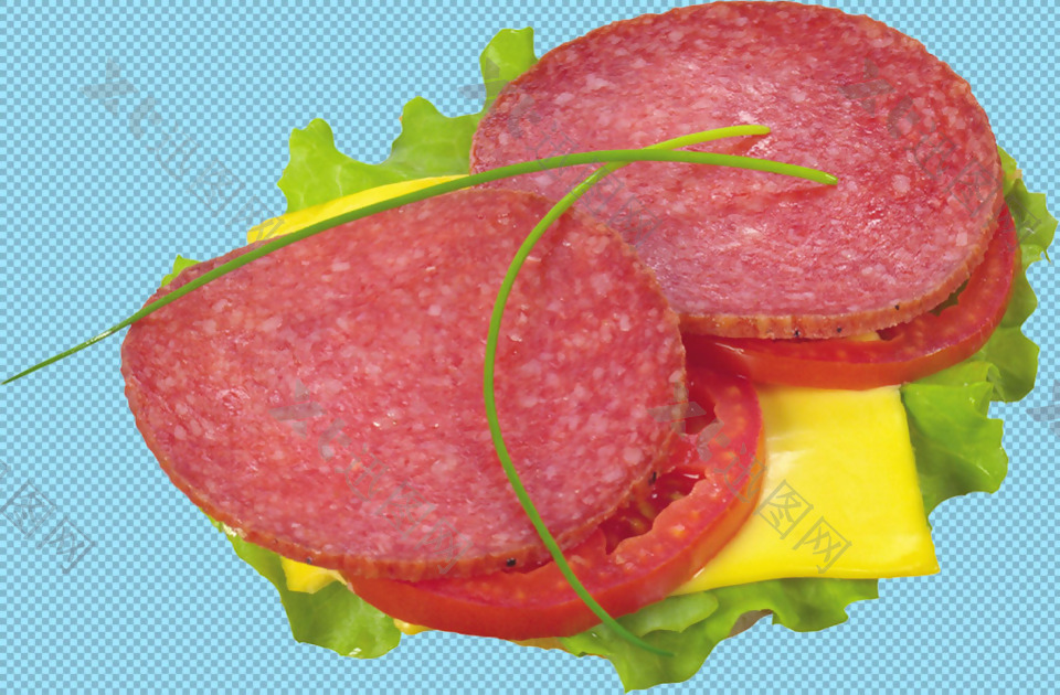 美味火腿肠三明治免抠png透明图层素材