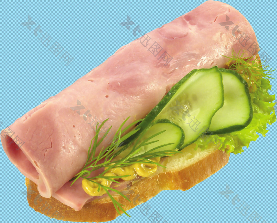 美味新鲜三明治免抠png透明图层素材