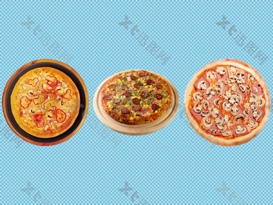 圆形披萨免抠png透明图层素材