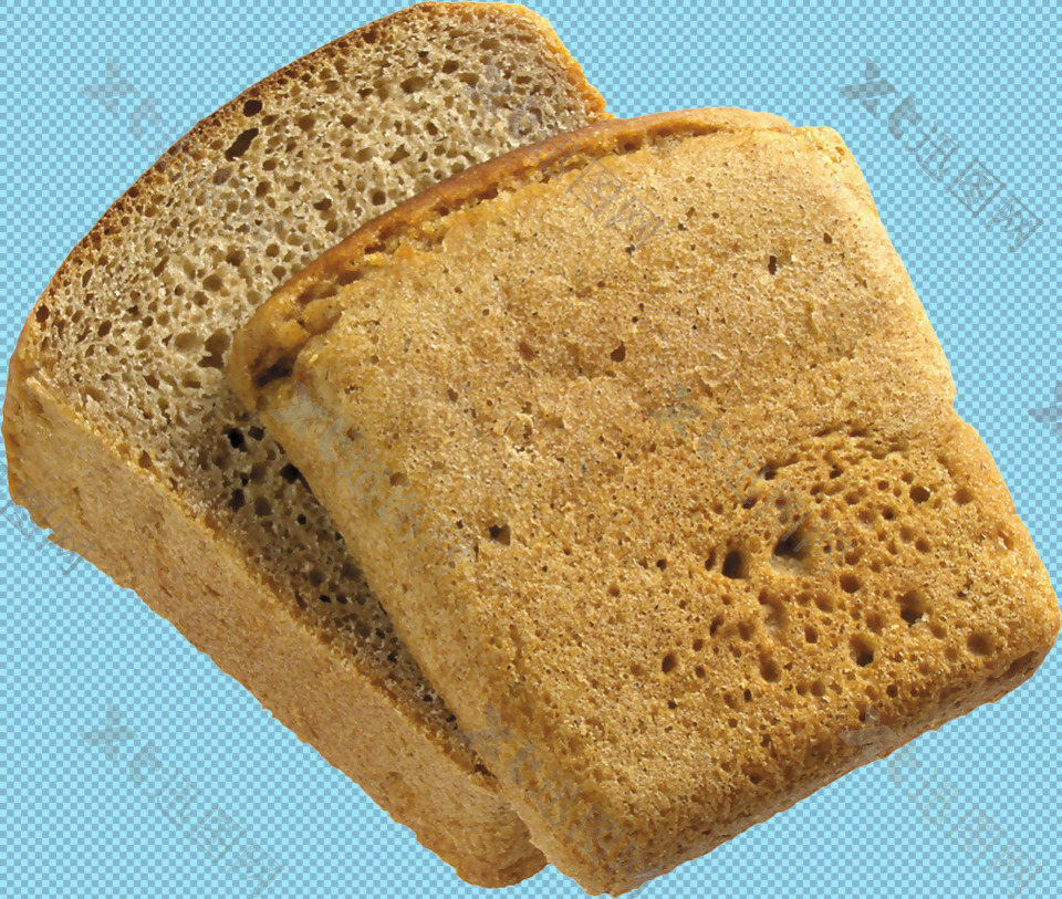 两片吐司面包免抠png透明图层素材