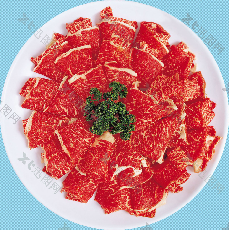一盘红色瘦肉免抠png透明图层素材