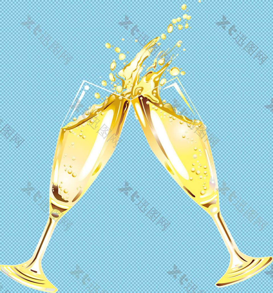 香槟酒干杯免抠png透明图层素材