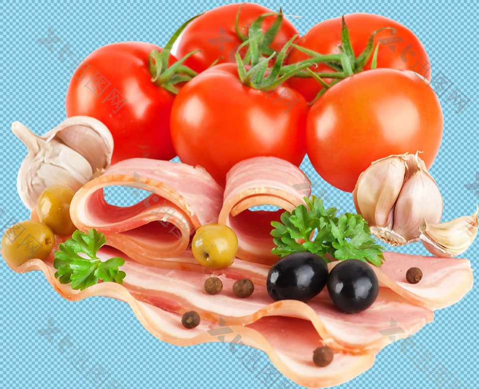 西红柿猪肉免抠png透明图层素材