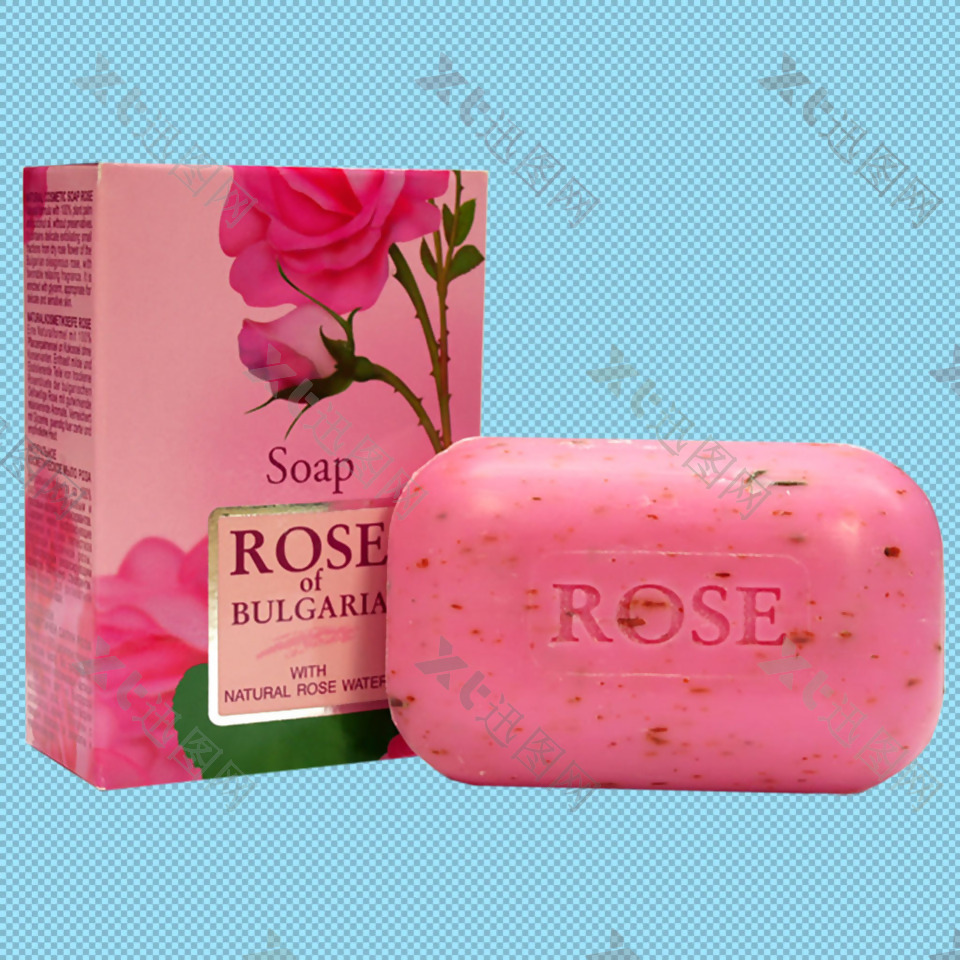 玫瑰红色肥皂免抠png透明图层素材