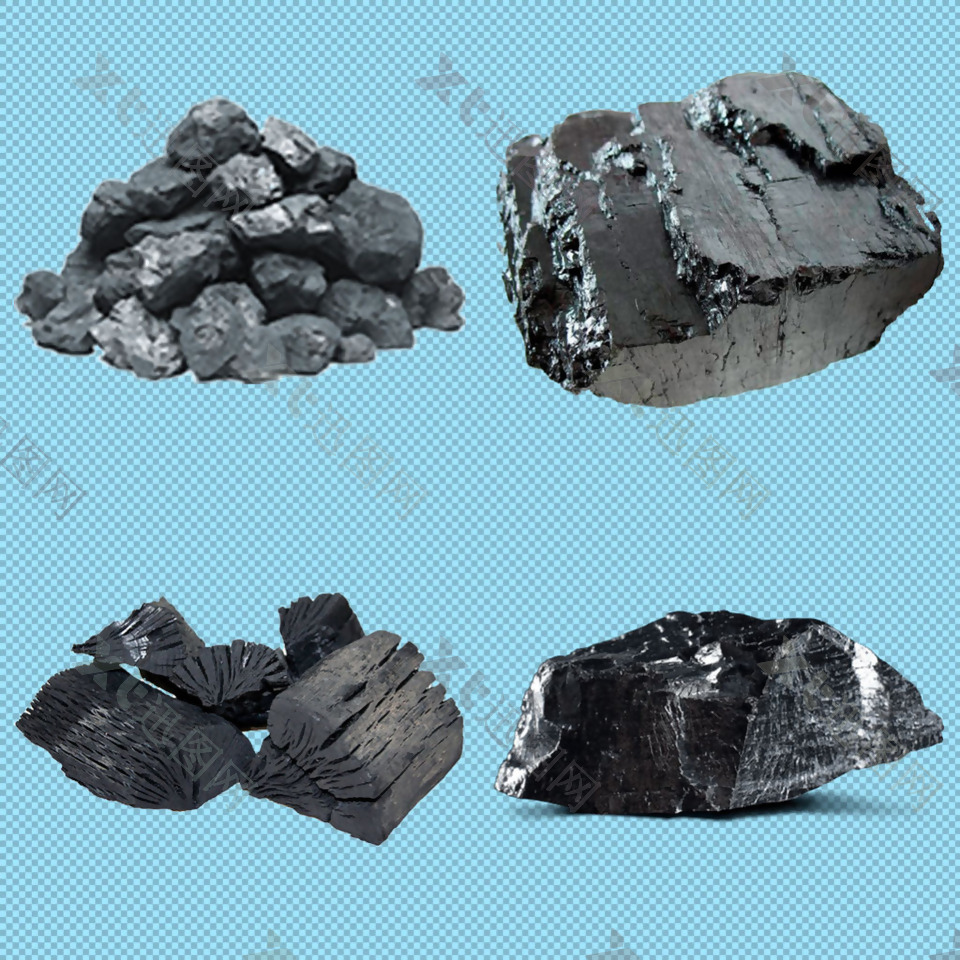 四堆煤炭免抠png透明图层素材