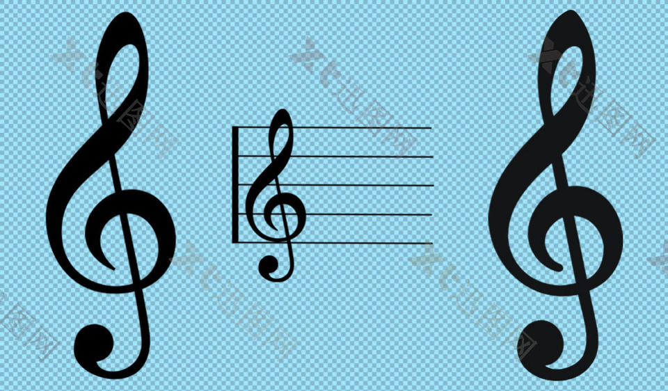 音乐五线谱符号免抠png透明图层素材