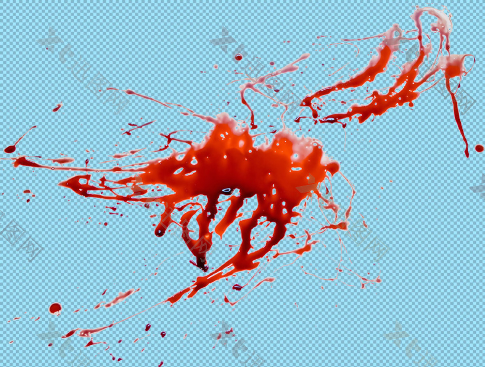 红色飞溅血迹免抠png透明图层素材